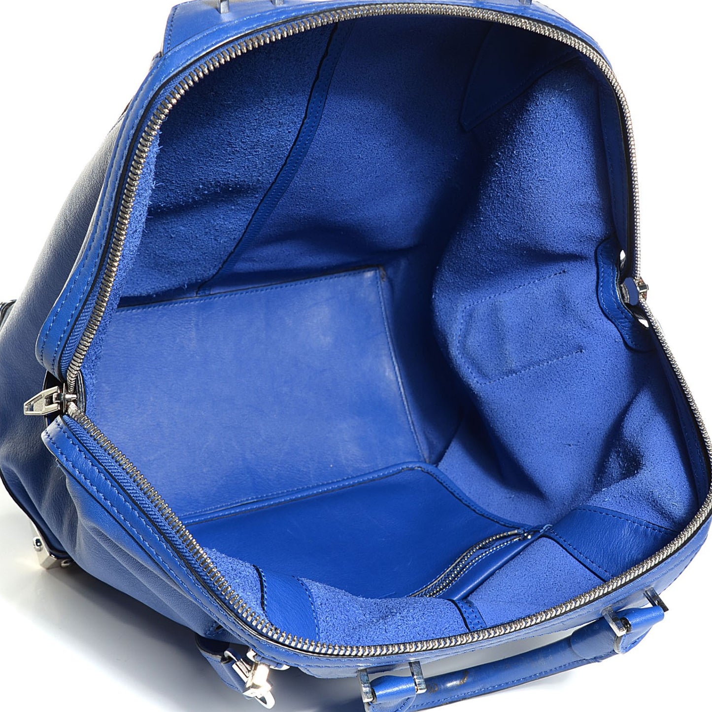 Calfskin Large Emile Azure Silver Hardware