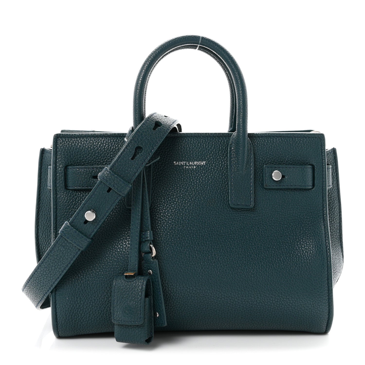 Saint Laurent Grained Calfskin Nano Sac De Jour Souple Teal Green 1 of 10