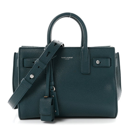 Saint Laurent Grained Calfskin Nano Sac De Jour Souple Teal Green 1 of 10