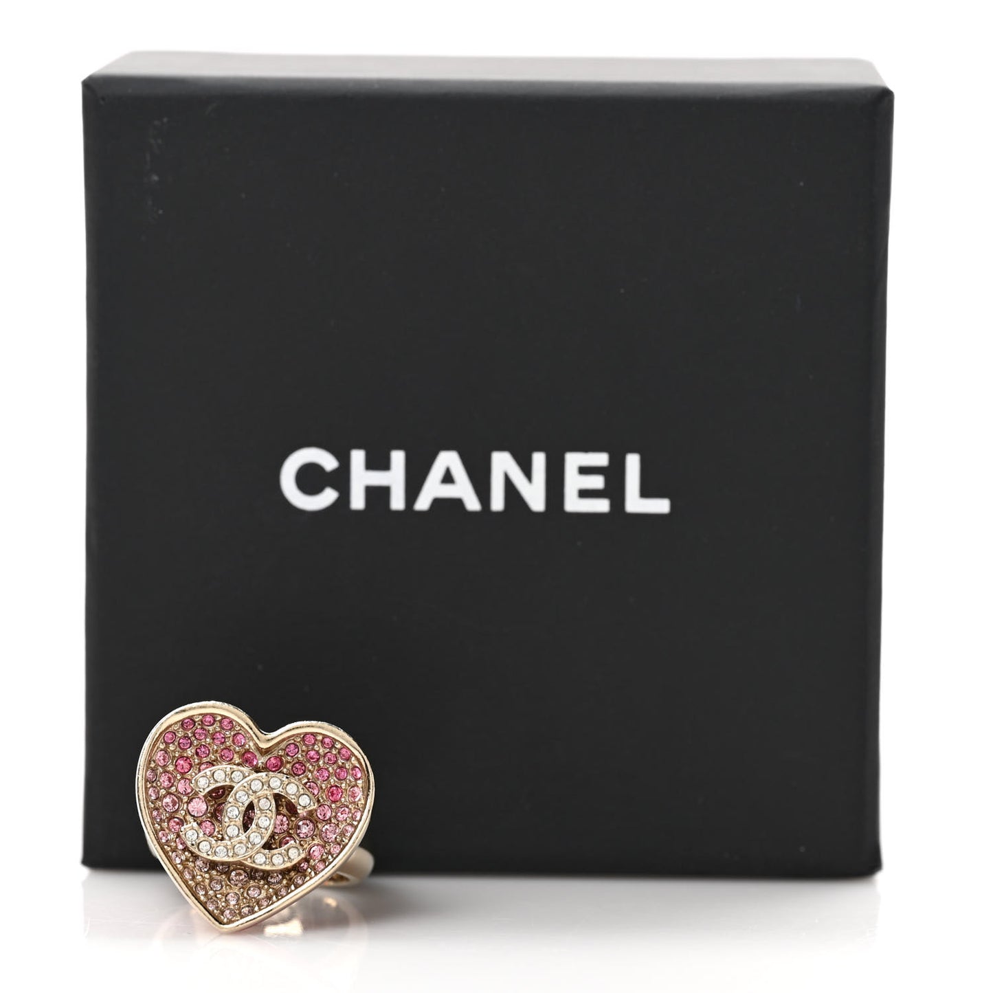 Crystal CC Resin Heart Ring 52/6 Pink Gold