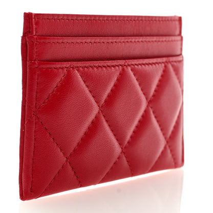 Chanel Lambskin Plexiglass Quilted Coco Love Card Holder Red 3 of 8