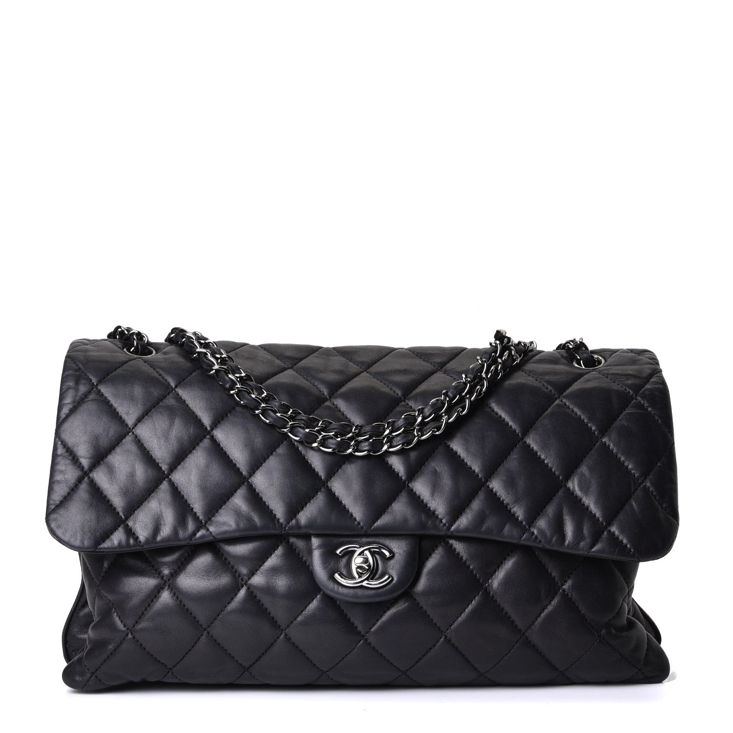 Chanel Lambskin Quilted Maxi Chanel 3 Flap Black 1 of 6