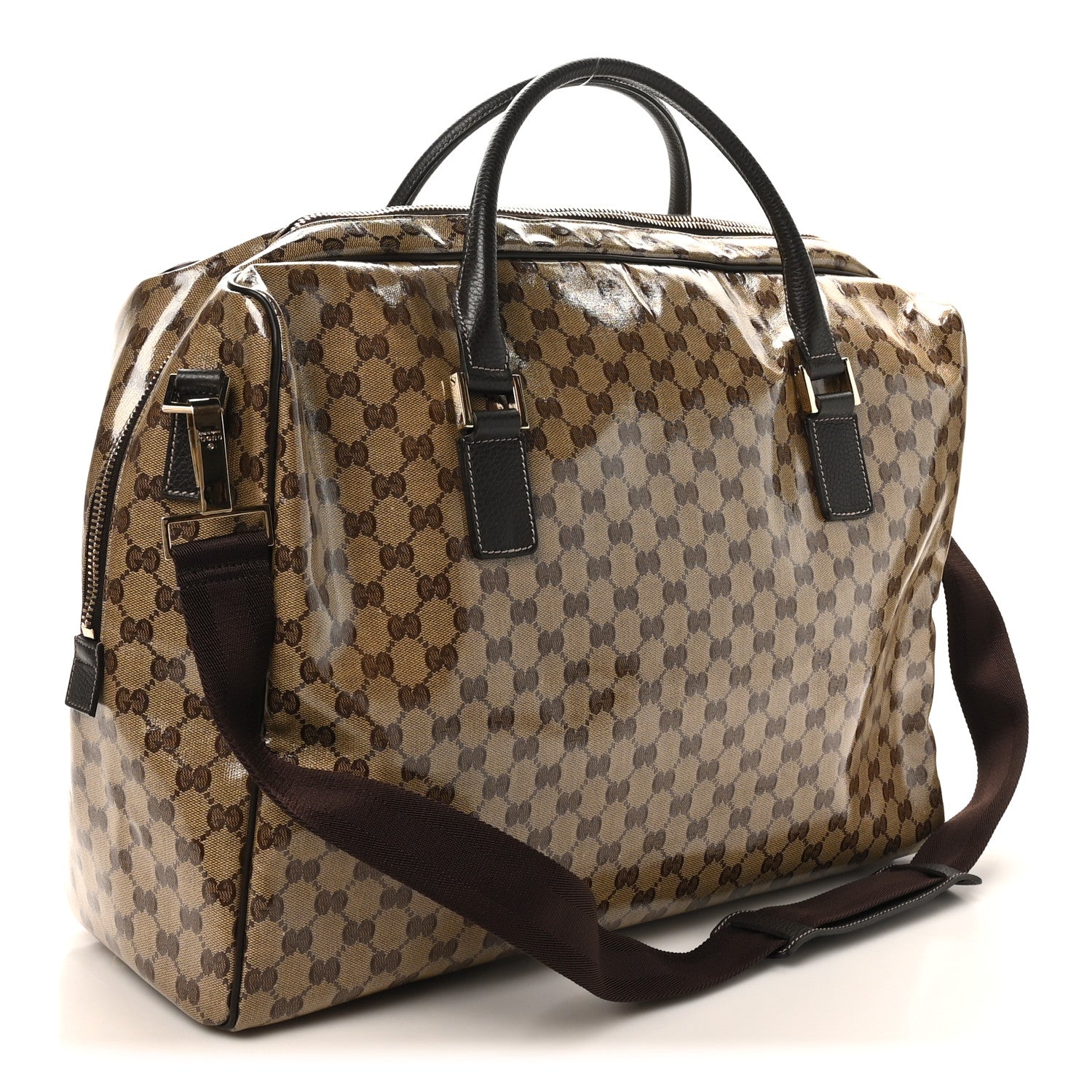 Gucci Crystal Monogram Large Carry On Duffle Bag Dark Brown 2 of 9