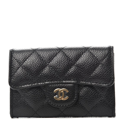 Chanel Caviar Quilted Flap Card Holder Wallet Black 1 of 8