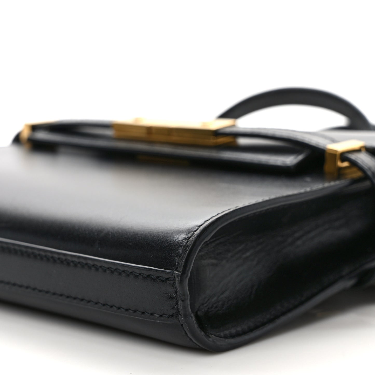 Smooth Calfskin Mini Manhattan Shoulder Bag Black
