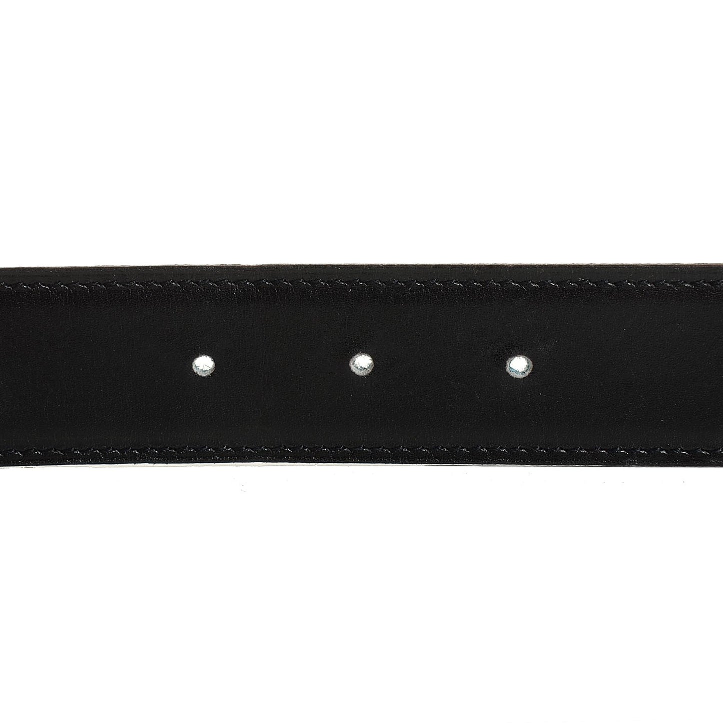 Box Taurillon Clemence 32mm H Belt 95 Black Blue Jean