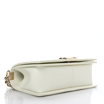 Chanel Caviar Quilted Medium Boy Flap White 4 of 10