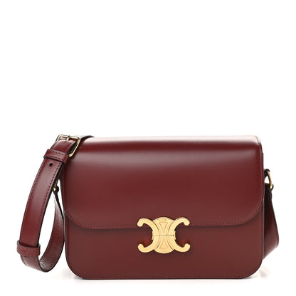 Celine Shiny Calfskin Medium Triomphe Light Burgundy 1 of 9