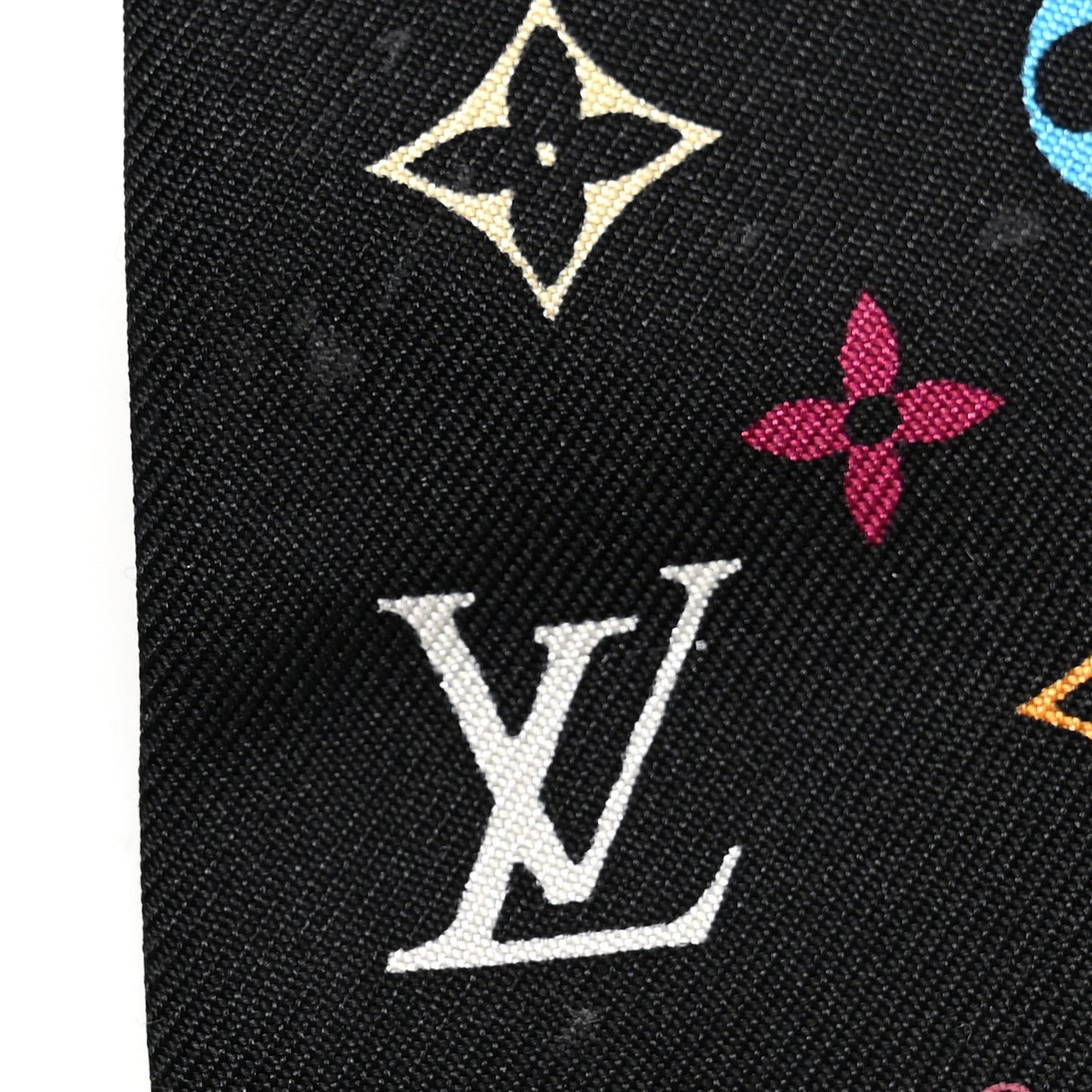 Silk Monogram Multicolor Bandeau Black