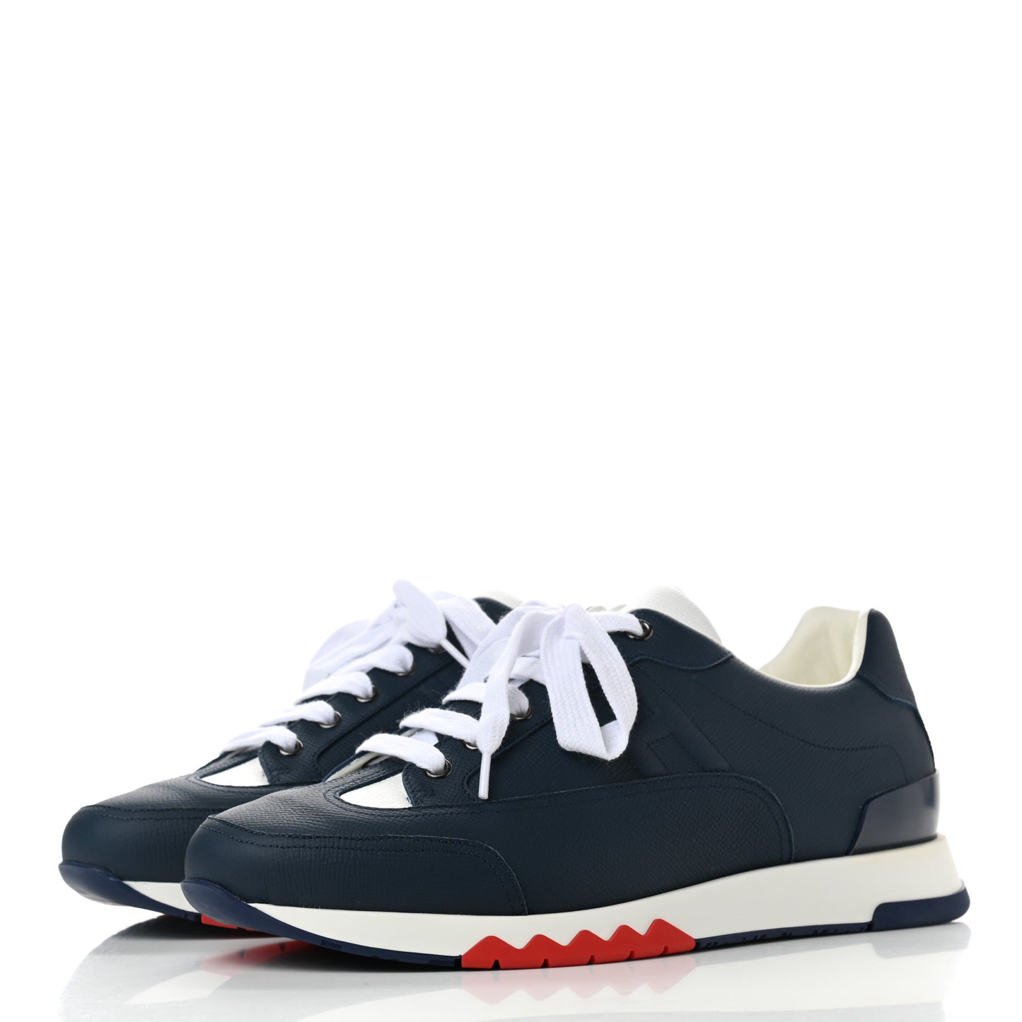 Epsom Calfskin Mens Trail Sneakers 42 Indigo White