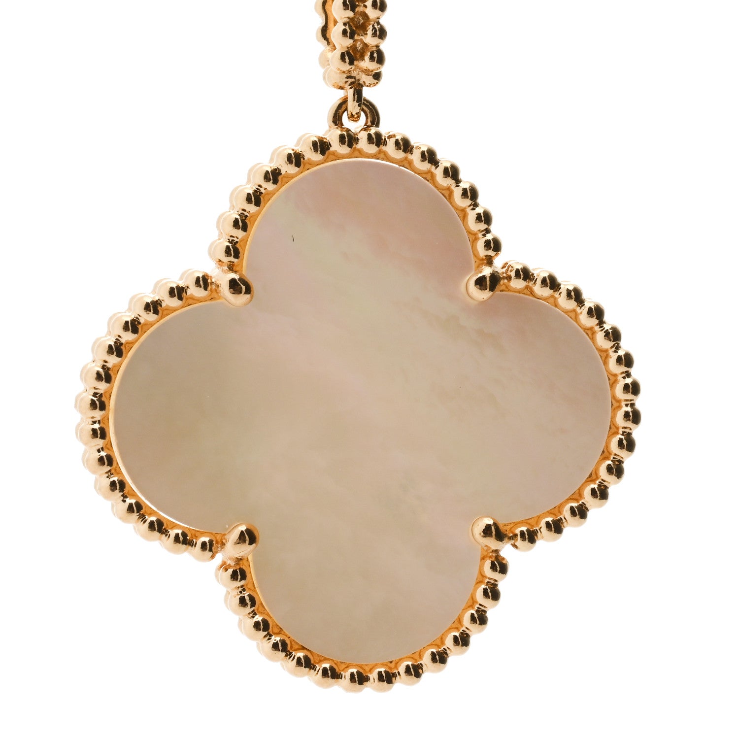Van Cleef & Arpels 18K Yellow Gold Mother of Pearl Magic Alhambra Long Necklace 5 of 5