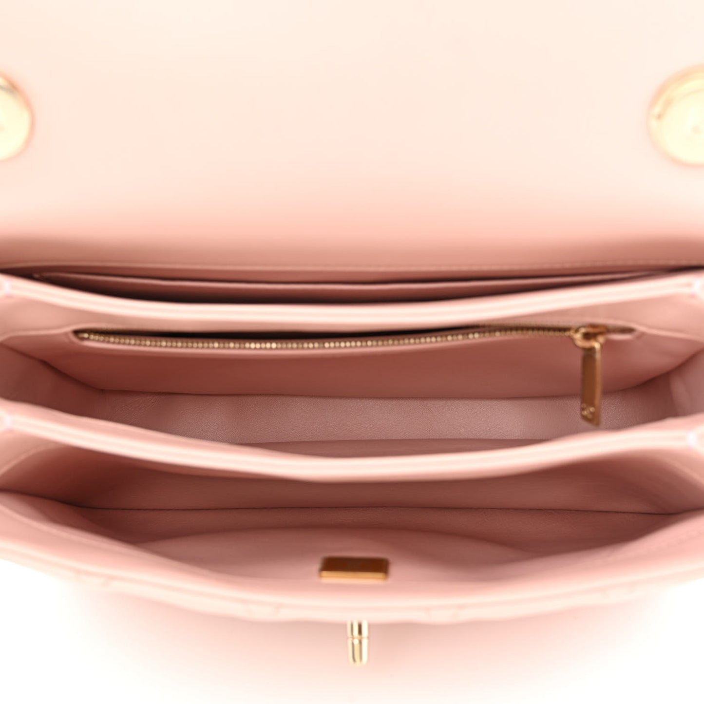Lambskin Quilted Small Trendy Chain CC Flap Dual Handle Bag Light Pink