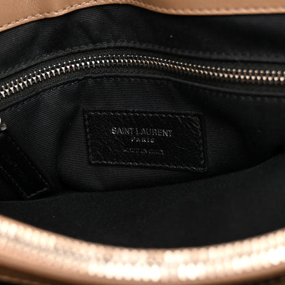 Saint Laurent Calfskin Y Quilted Monogram Medium Loulou Chain Satchel Dark Beige 7 of 13