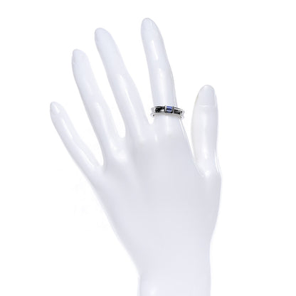 Tiffany 18K White Gold Blue Sapphire Stacking Ring 53 6.5 2 of 7