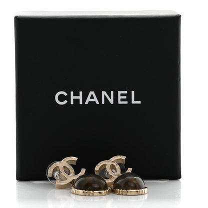 Chanel CC Oval Drop Earrings Gold 5 of 5