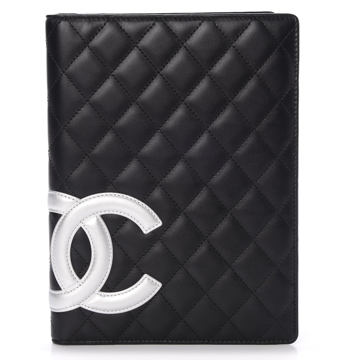Chanel Calfskin Quilted Large Cambon Agenda Planner Black Silver 1 of 10