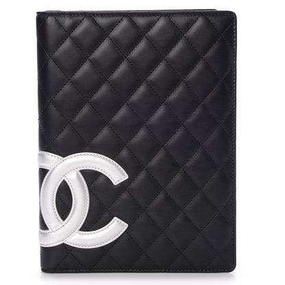 Chanel Calfskin Quilted Large Cambon Agenda Planner Black Silver 1 of 10