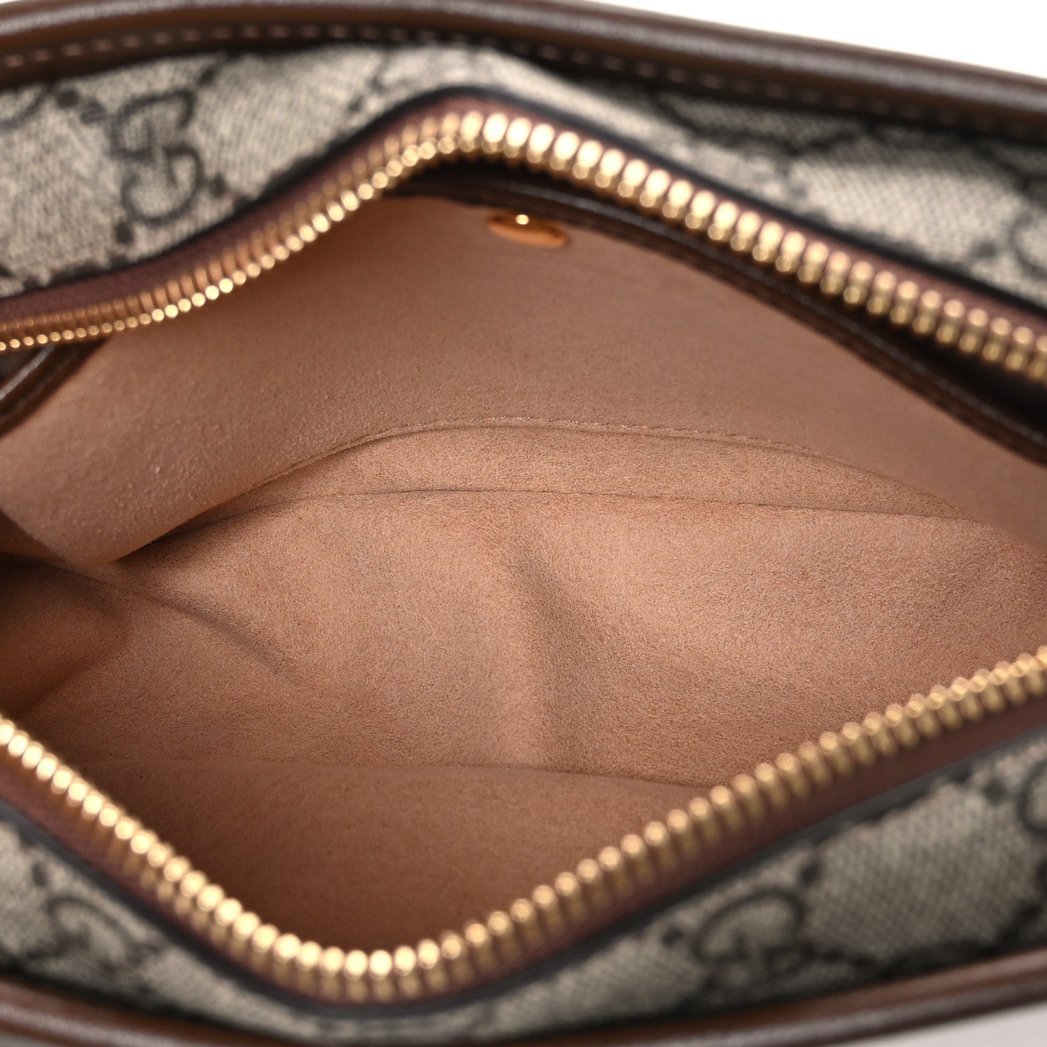 Gucci GG Supreme Monogram Azalea Calfskin Mini Retro Interlocking G Shoulder Bag Beige Ebony Brown Sugar 5 of 10