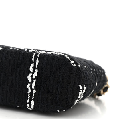 Chanel Tweed Quilted Mini Clutch With Chain Black White 10 of 11