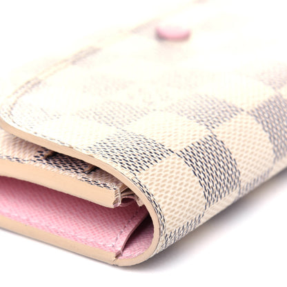 Louis Vuitton Damier Azur Emilie Wallet Rose Ballerine 12 of 14