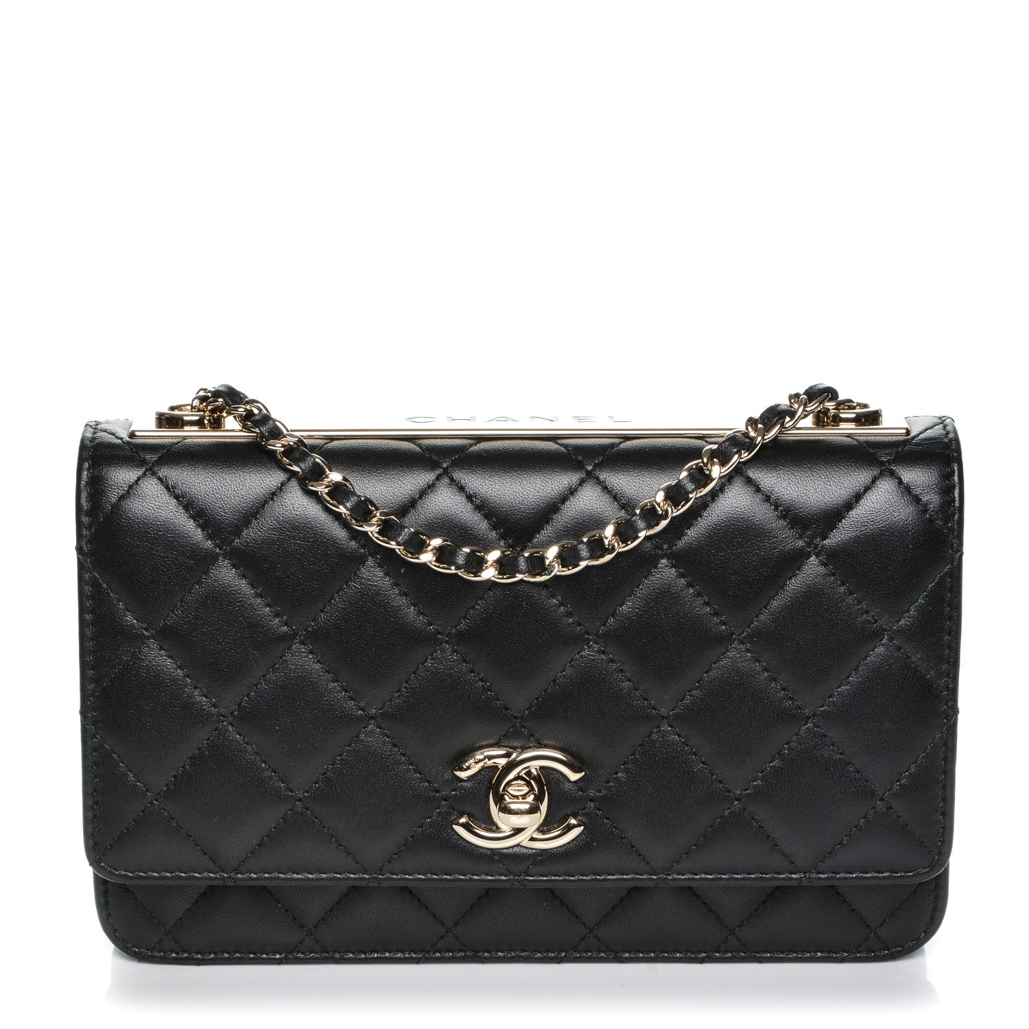 Chanel Lambskin Quilted Trendy CC Wallet On Chain WOC Black 1 of 9