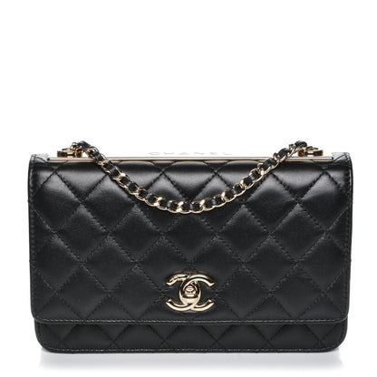 Chanel Lambskin Quilted Trendy CC Wallet On Chain WOC Black 1 of 9