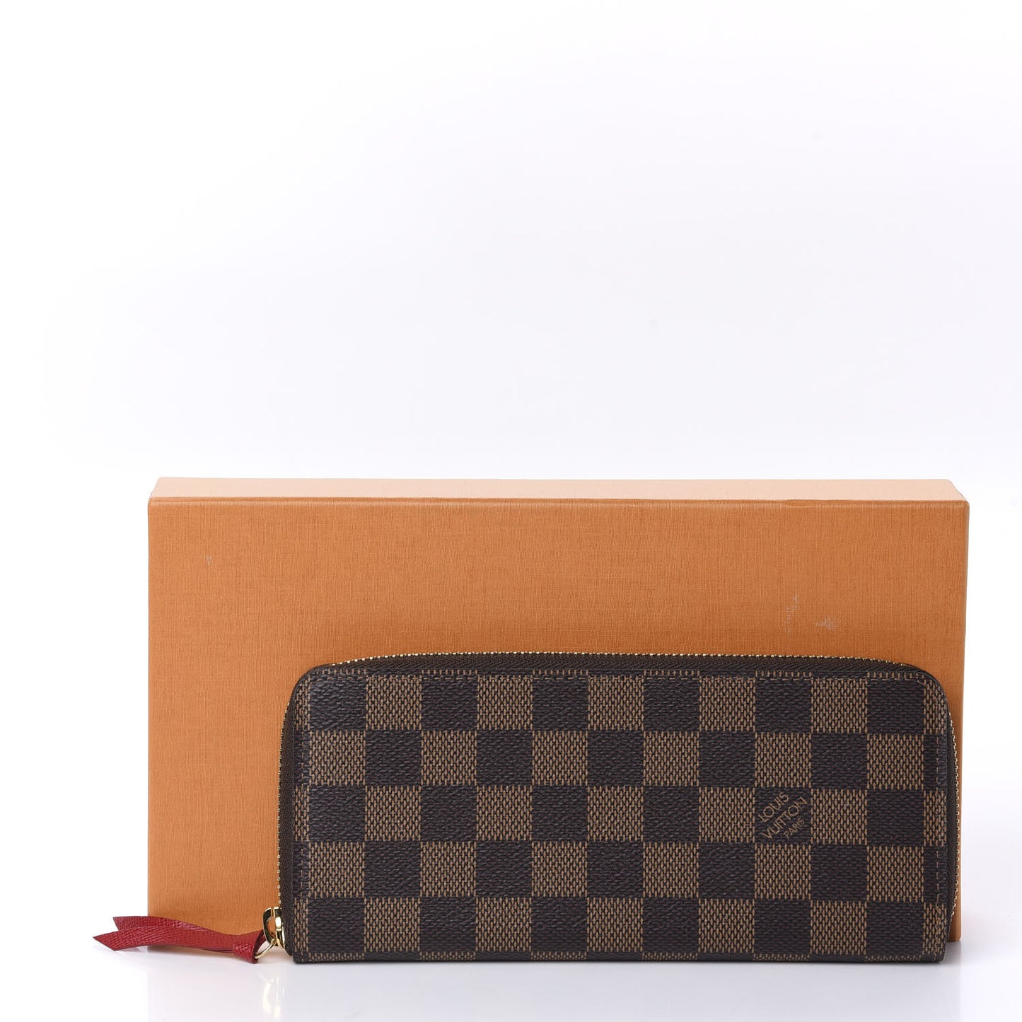 Damier Ebene Clemence Wallet Cherry