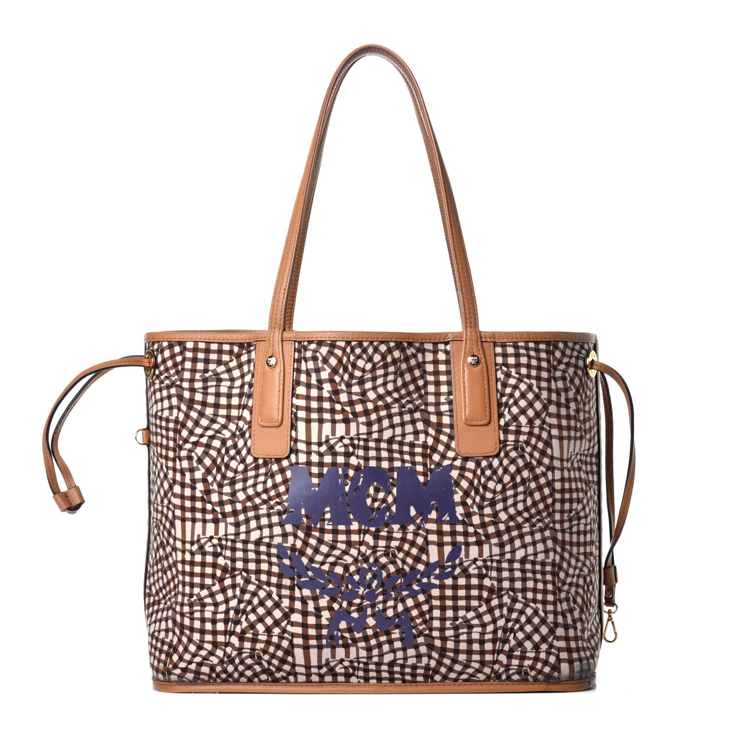 MCM Visetos Medium Liz Reversible Shopper Tote Cognac 4 of 18