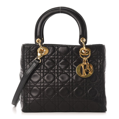 Christian Dior Lambskin Cannage Medium Lady Dior Black 1 of 10