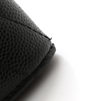 Saint Laurent Grain de Poudre Matelasse Cassandre Monogram Slim Key Case Black 9 of 12