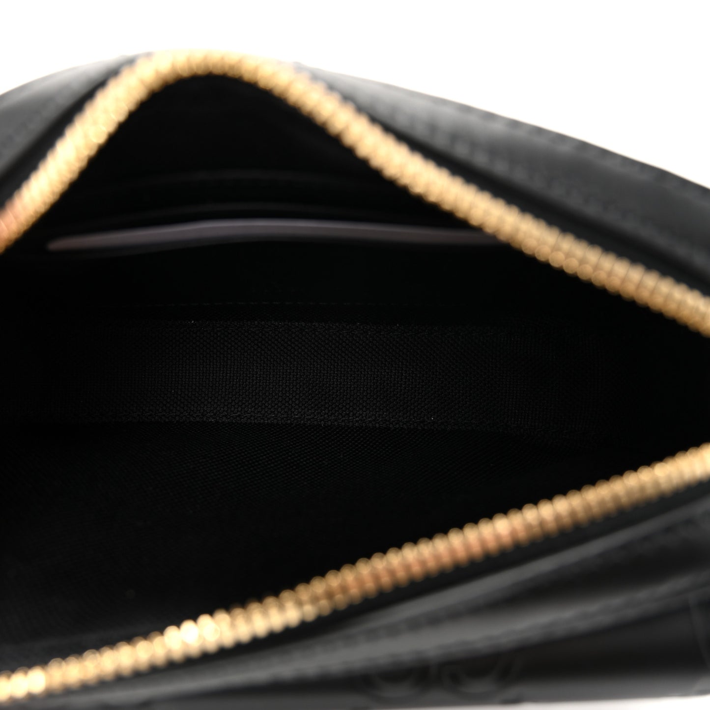 Calfskin GG Super Mini Debossed Chain Wallet Black