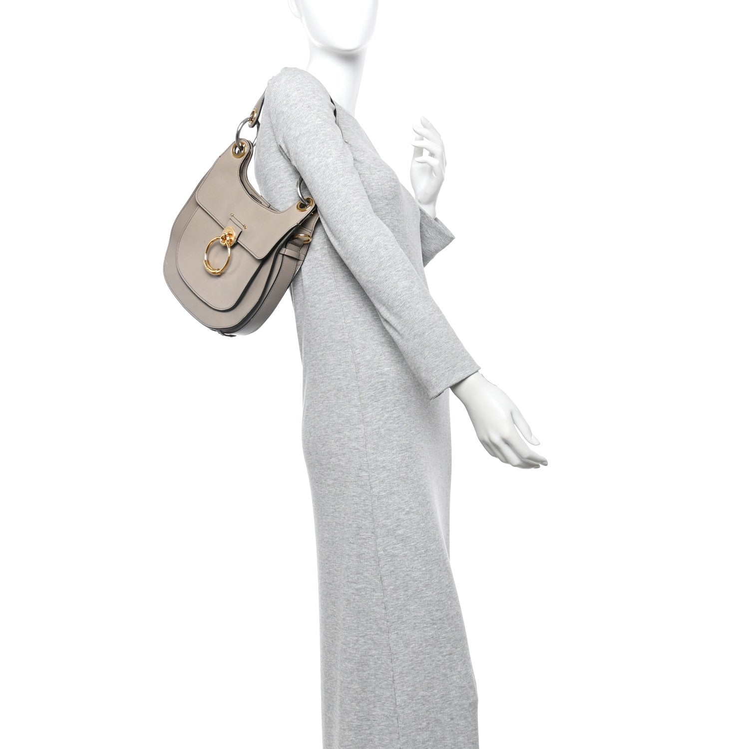 Chloe Calfskin Medium Tess Hobo Motty Grey 2 of 9