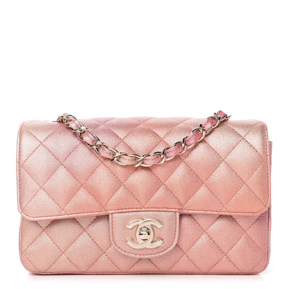 Chanel Metallic Lambskin Quilted Ombre Mini Rectangular Flap Pink 1 of 11