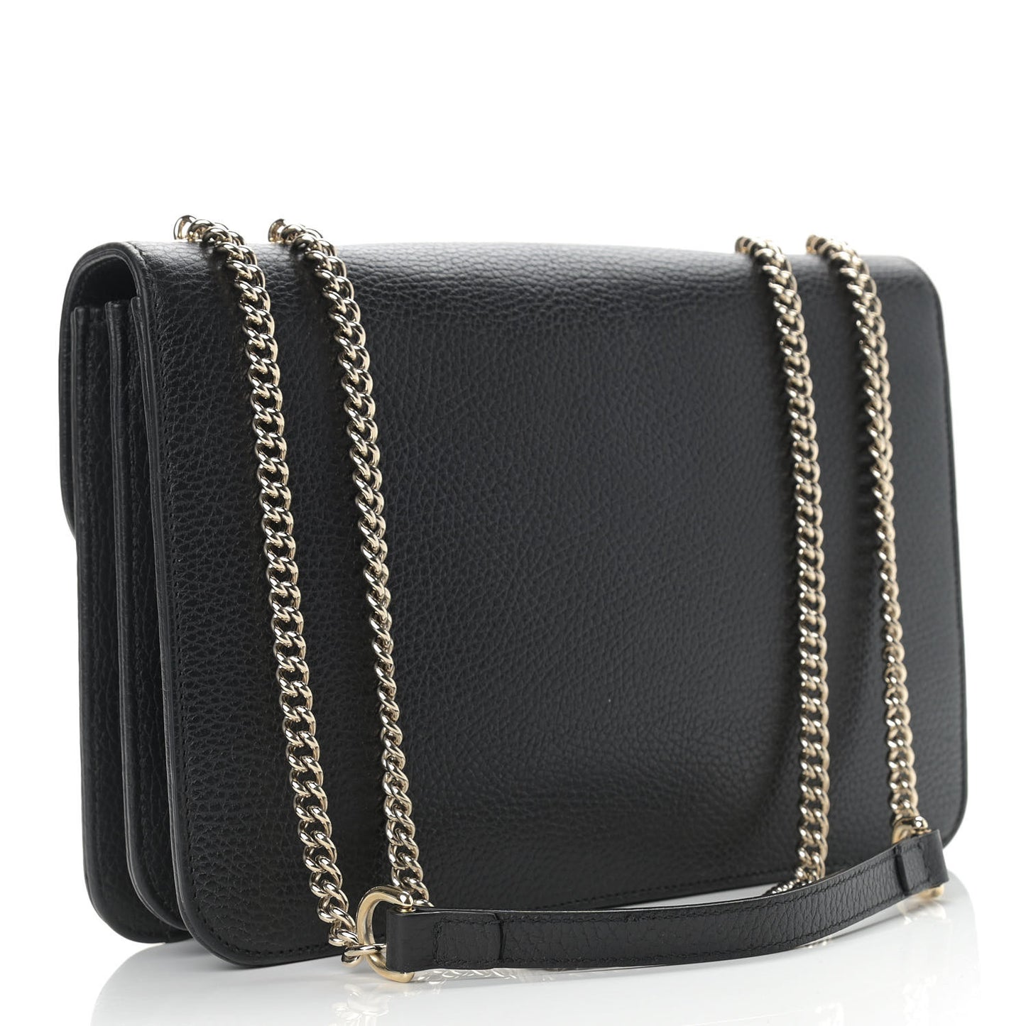 Dollar Calfskin Interlocking G Shoulder Bag Black