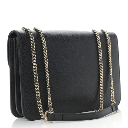 Gucci Dollar Calfskin Interlocking G Shoulder Bag Black 2 of 12