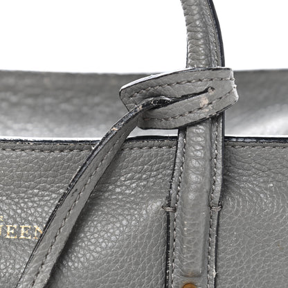 Alexander McQueen Pebbled Calfskin Small Skull Padlock Zip Around Tote Grey 8 of 14