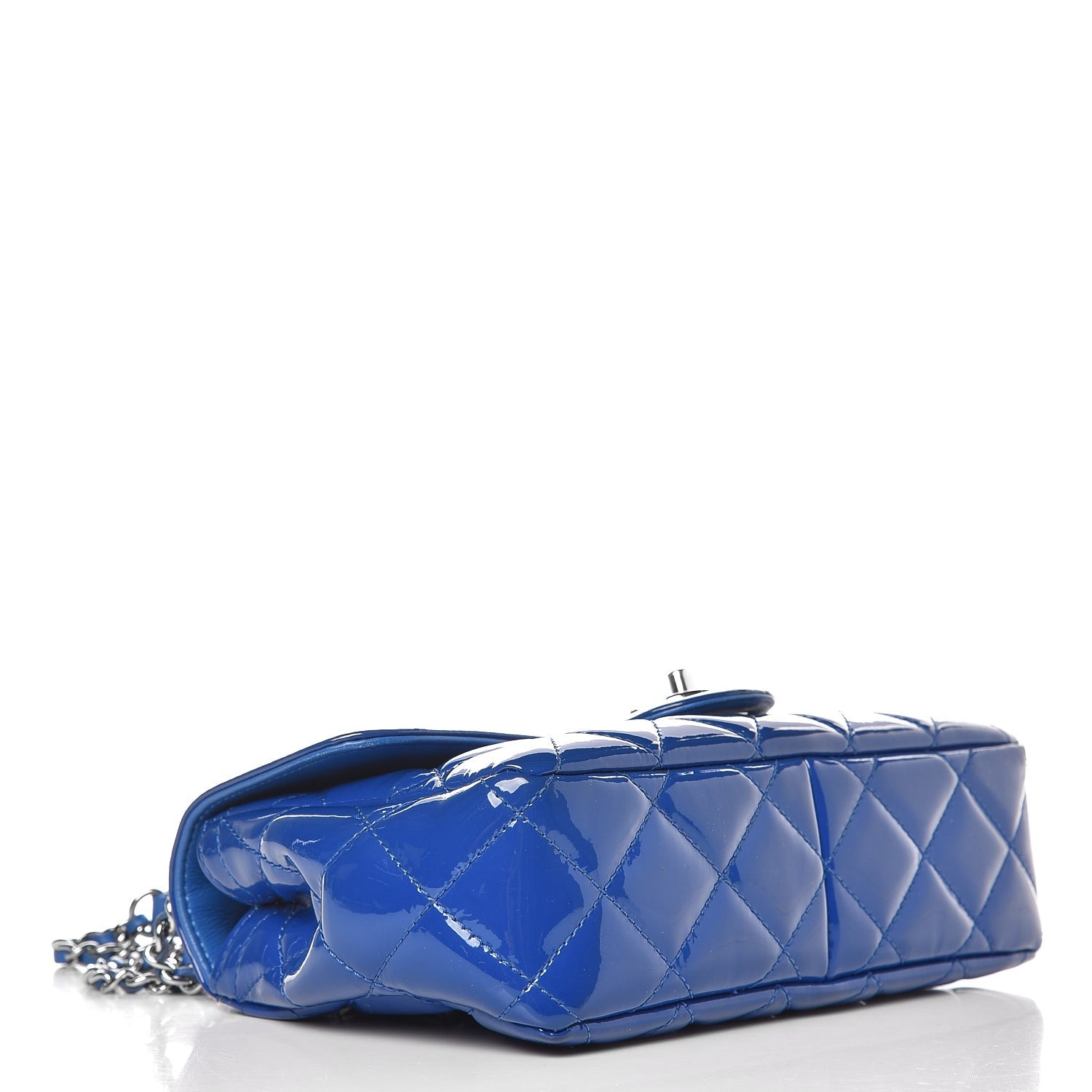 Chanel Patent Quilted Small Coco Shine Flap Blue 14 of 21