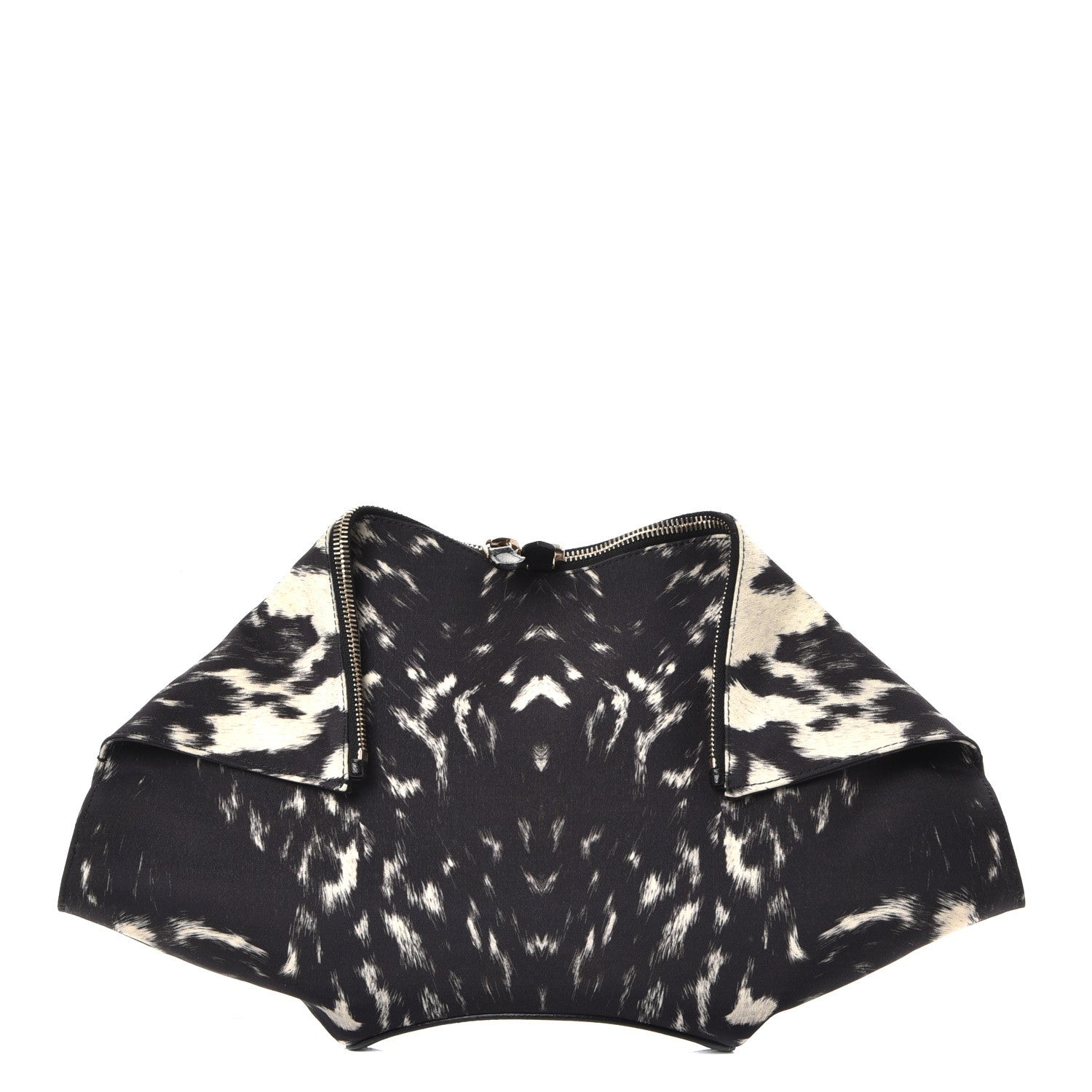 Alexander McQueen Silk Pony Print De Manta Clutch Black 1 of 7