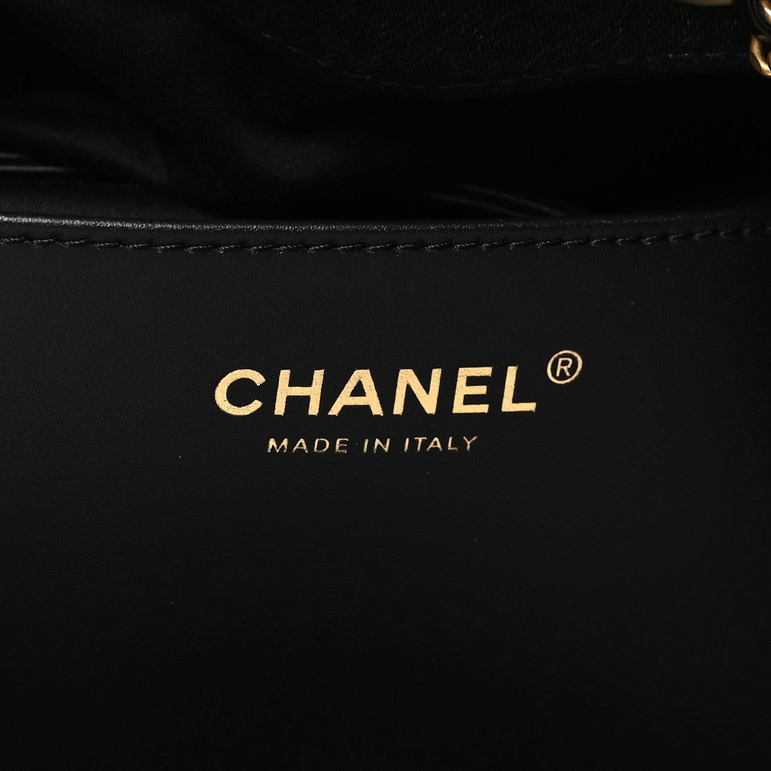 Chanel Washed Denim Quilted Large Chanel 25 Handbag Black 7 of 12