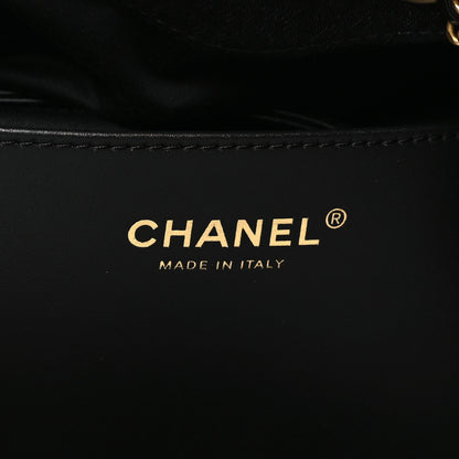 Chanel Washed Denim Quilted Large Chanel 25 Handbag Black 7 of 12