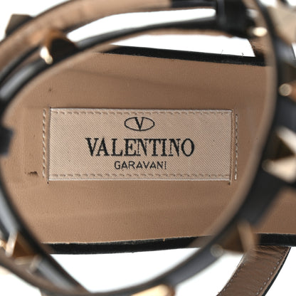 Valentino Garavani Nappa Rockstud Ankle Strap Flat Thong Sandals 39 Black 8 of 8