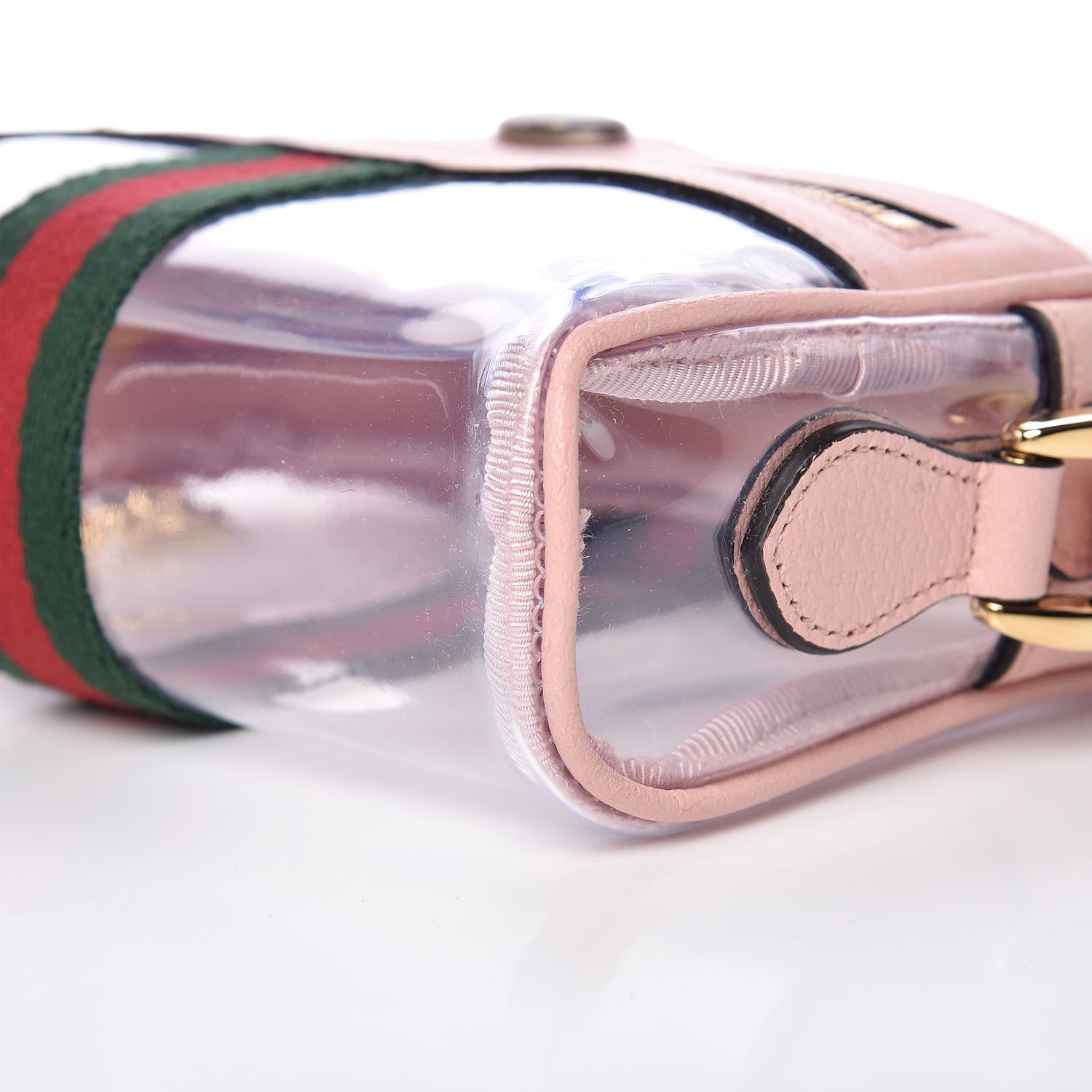 Gucci Vinyl Web Mini Ophidia Transparent Shoulder Bag Perfect Pink 9 of 10