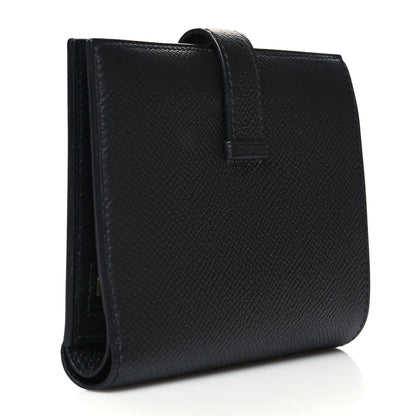 Hermes Epsom Bearn Compact Wallet Black 3 of 10