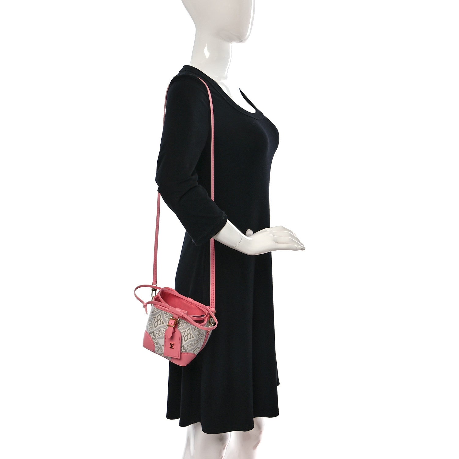 Louis Vuitton Jacquard Since 1854 Noe Purse Ecru Beige Pink 3 of 8