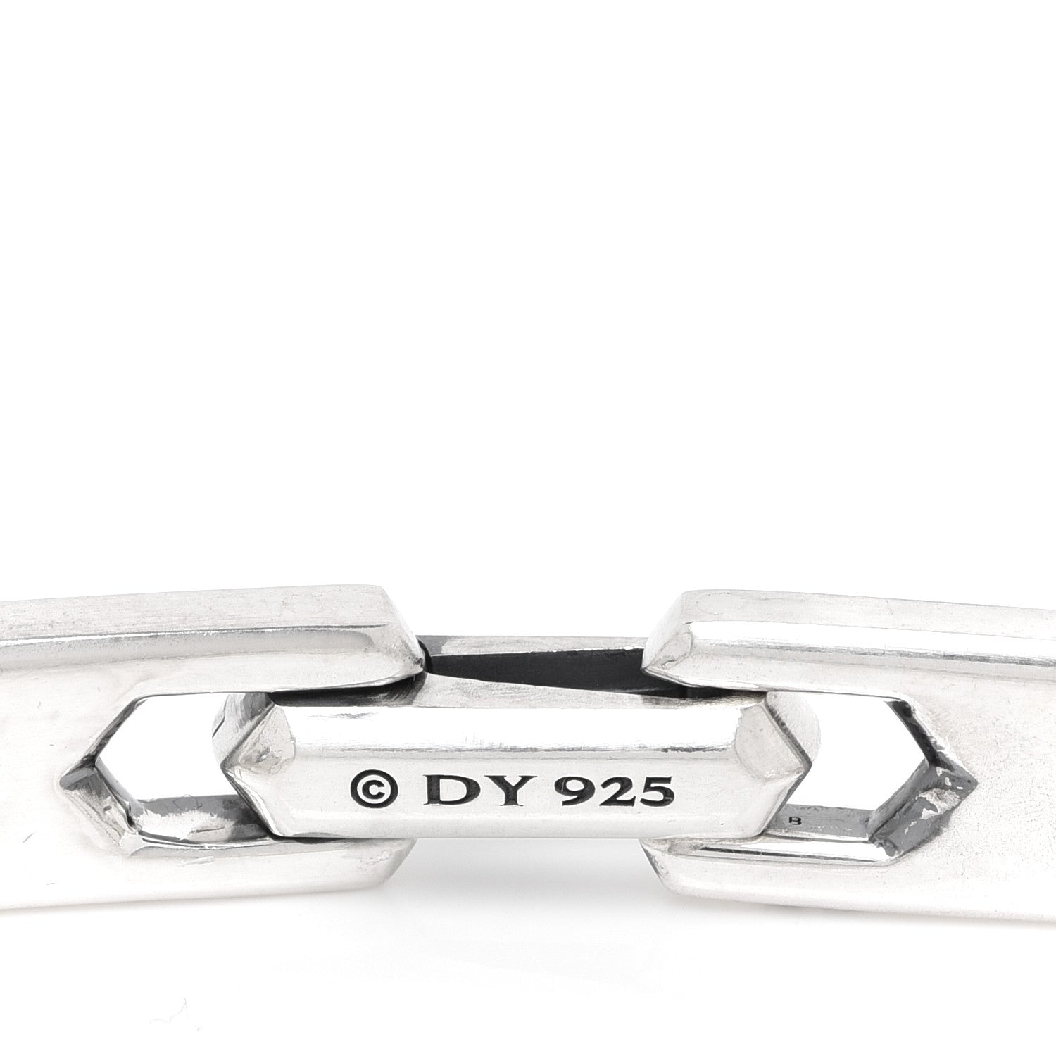 David Yurman Sterling Silver Black Diamond Mens Waves ID Link Bracelet 4 of 4