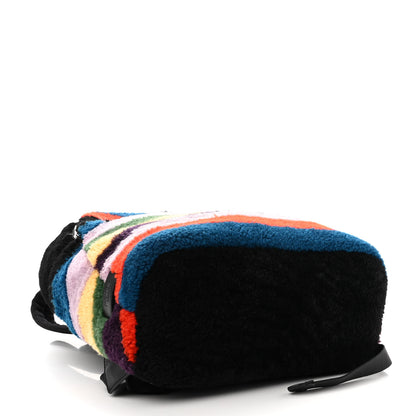 Fendi Shearling Monster Backpack Multicolor Black 4 of 10