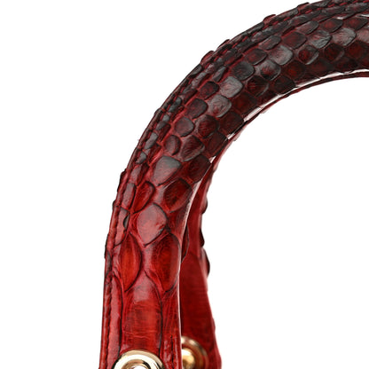 Christian Dior Calfskin Snakeskin Medium Diorissimo Tote Red 12 of 13