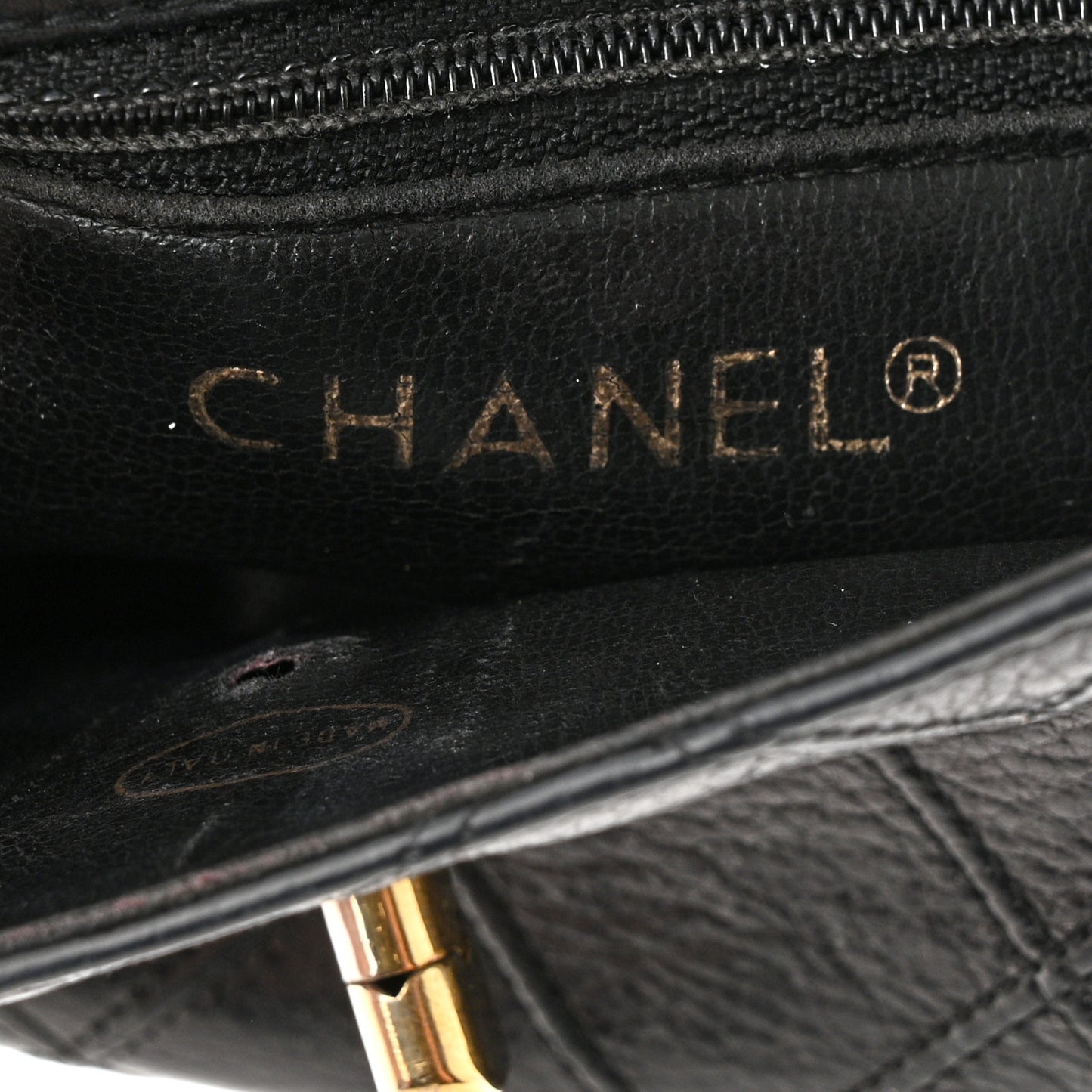 Calfskin Quilted Flap Waist Belt Bag Black
