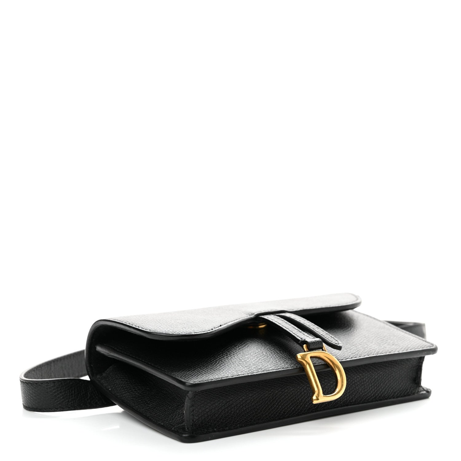 Christian Dior Grained Calfskin Saddle Belt Clutch Black 4 of 11