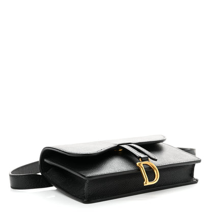 Christian Dior Grained Calfskin Saddle Belt Clutch Black 4 of 11